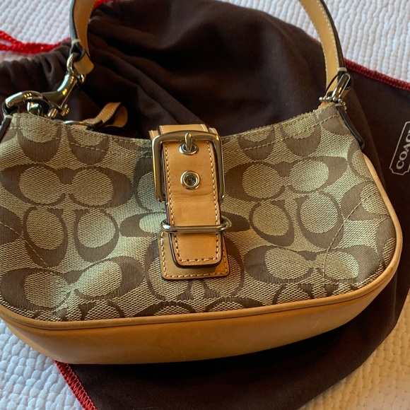 Coach Brown and Tan Signature Shoulder Bag - Picture 16 of 16